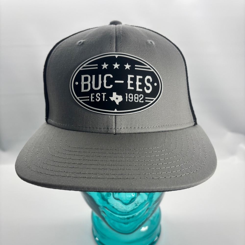 Buc-ees Trucker Hat‎ Mens OSFA Gray Black Mesh Snapback Texas Est 1982
